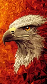 Polygonal Eagle Art in Warm Tones