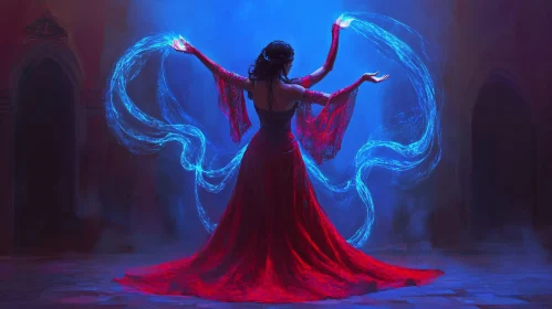 Mystical Woman with Energy Flow