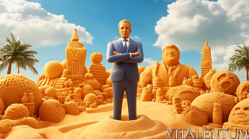 Sandy Business: A Surreal Beach Meeting