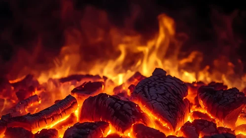 Charcoal Embers Burning Brightly