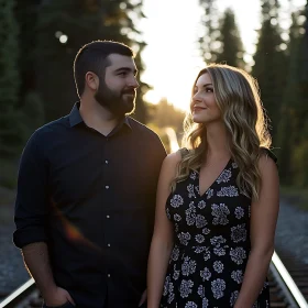 Sunset Serenade: A Couple's Loving Gaze
