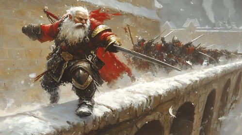Santa Claus Leading Troops