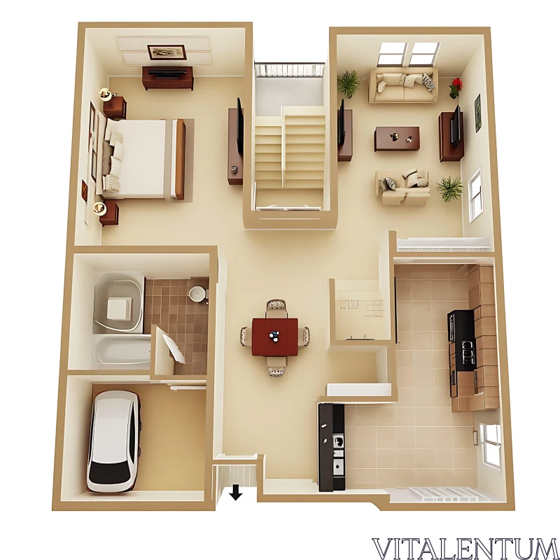 Architectural Floor Plan of Modern Residence
