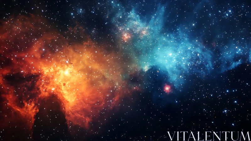 Cosmic Cloud of Orange and Blue