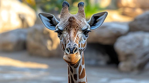 Giraffe Portrait in Natural Habitat