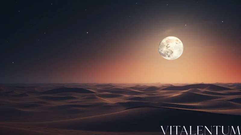 Moonlit Desert - A Dreamy and Atmospheric Photorealistic Image AI Image