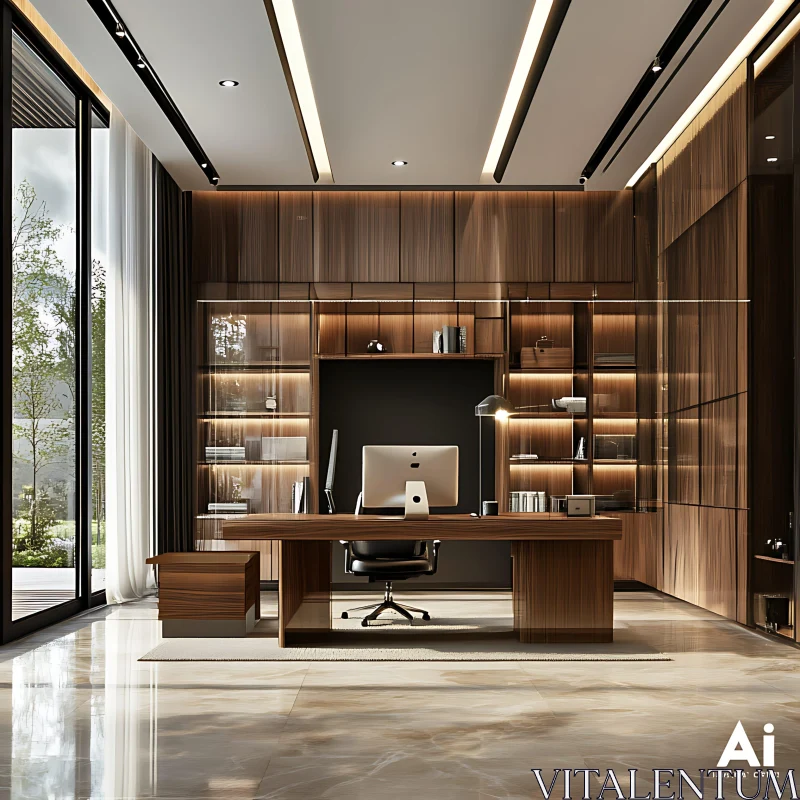 Luxurious Modern Workspace Design AI Image