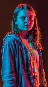 Greta Thunberg under Neon Lights