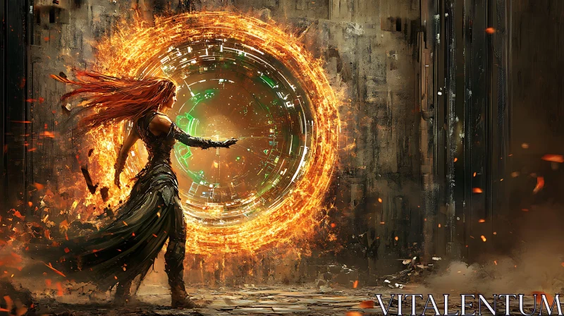 AI ART Fiery Gateway Art