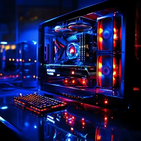 Futuristic RGB Lighted Gaming Desktop