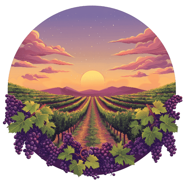 Beautiful Vineyard Sunset T-Shirt Design POD Design