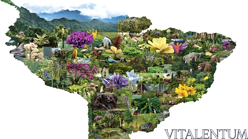 Vibrant Rainforest Ecosystem AI Image