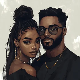 Stylish Portrait of a Man and Woman