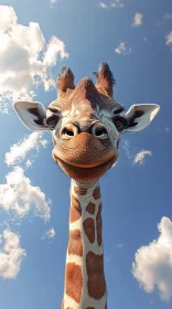 Charming Giraffe and Clouds