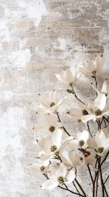 White Blossoms with Textured Background