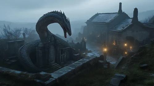 Serpentine Dragon at Old Ruins