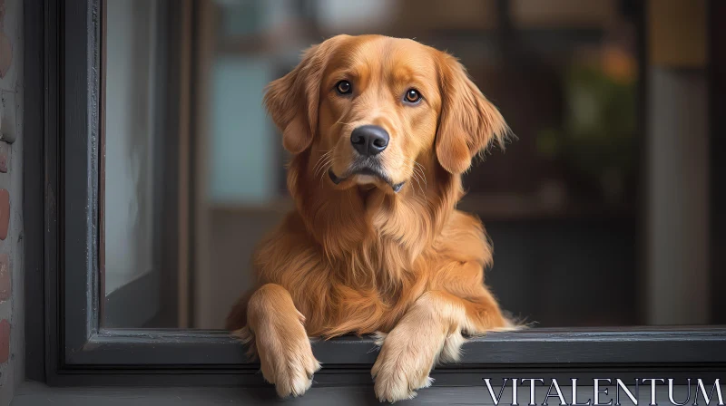 Golden Retriever Gaze AI Image