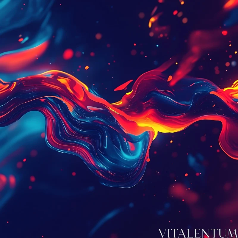 Colorful Fluid Waves Artwork AI Image