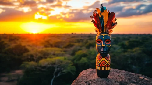 African Totem at Dusk