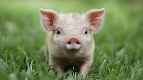 Young Piglet in Nature