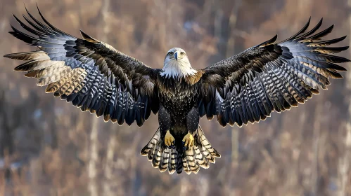 Eagle Soaring with Extended Wings