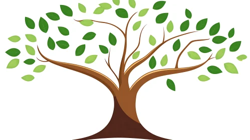 Artistic Tree Illustration with Foliage
