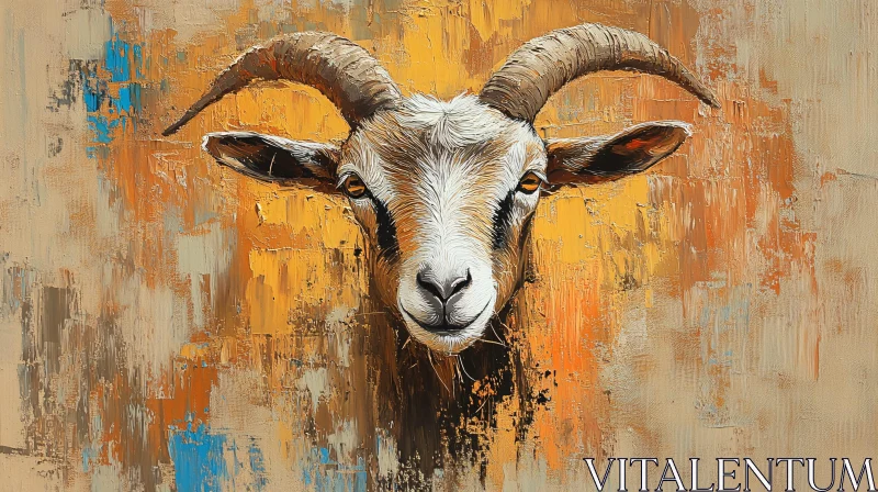 Artistic Goat Painting with Bold Brush Strokes AI Image