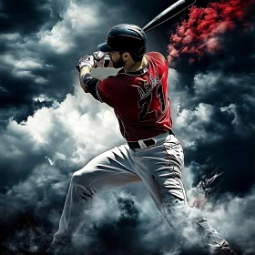 Athlete in Action Baseball Art