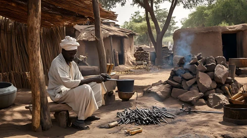 Rural Blacksmith at Work