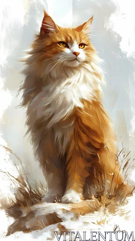 AI ART Regal Orange Cat Art