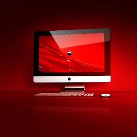 Sophisticated Apple Desktop with Red Theme