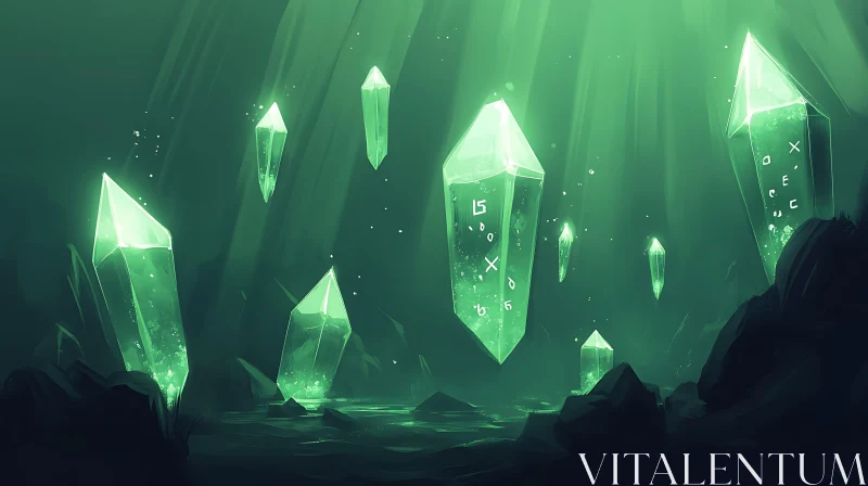 Luminous Crystal Formation AI Image