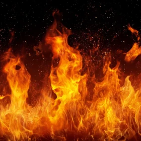 Intense Flames with Floating Embers