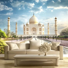 Elegant Interior with Taj Mahal View