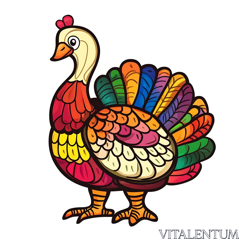 Festive Turkey Art for Thanksgiving AI Image