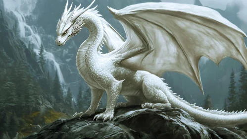 Fantasy Dragon Art: White Dragon Portrait