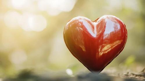 Red Heart Bokeh Background Image