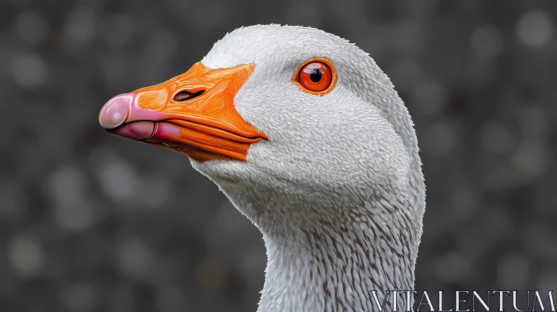 AI ART Close-Up of a Goose's Head