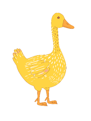 Charming Cartoon Yellow Duck for Children's Merchandise POD Design