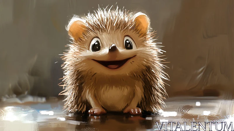 AI ART Cheerful Hedgehog Art