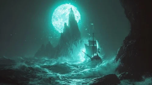 Dark and Stormy Night: Suspenseful Shipwreck Scene