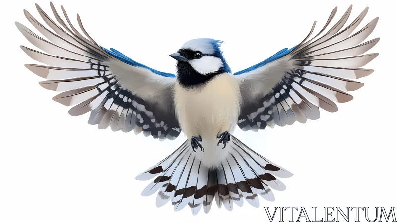 Blue Jay Illustration AI Image