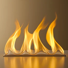 Intense Flame Display on Flat Surface