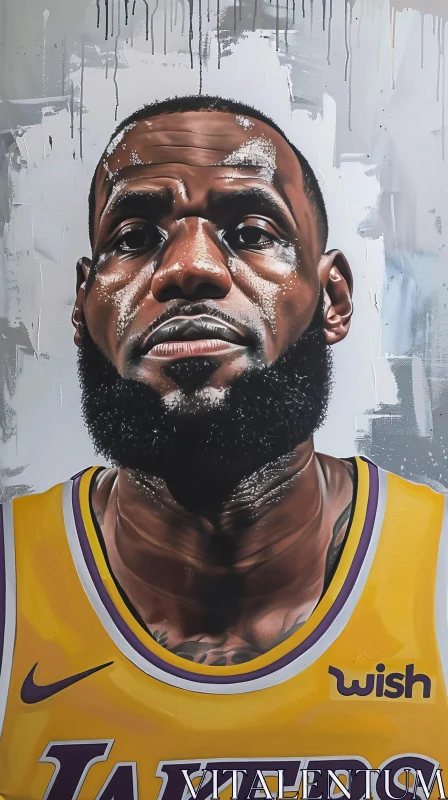 LeBron James Lakers Portrait AI Image