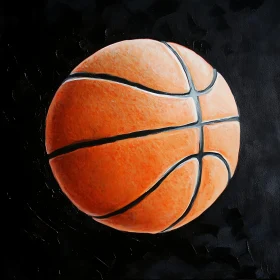 Painted Basketball on Black
