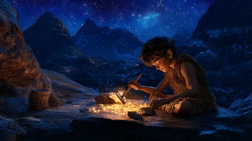 Night Crafting in the Mountains
