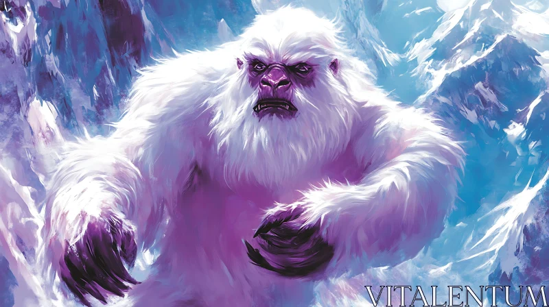 Abominable Snowman Portrait AI Image