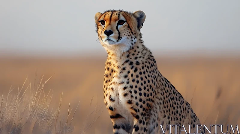 Cheetah in Grasslands AI Image