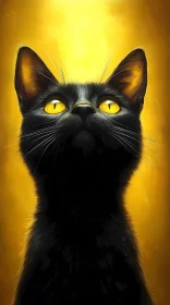 Artistic Black Cat Gaze