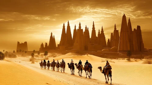 Desert Caravan to Ancient City